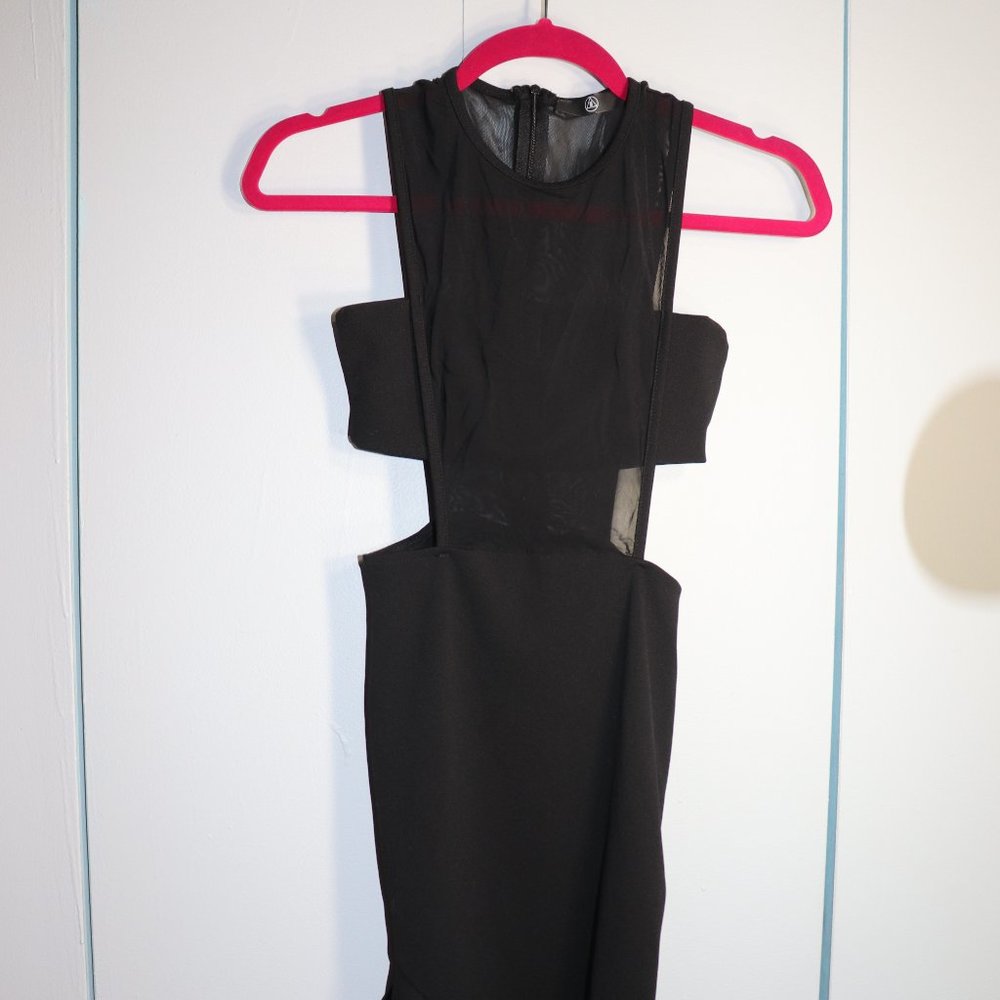 Misguided LBD CUT OUT Dress/ Sheer Black Dress